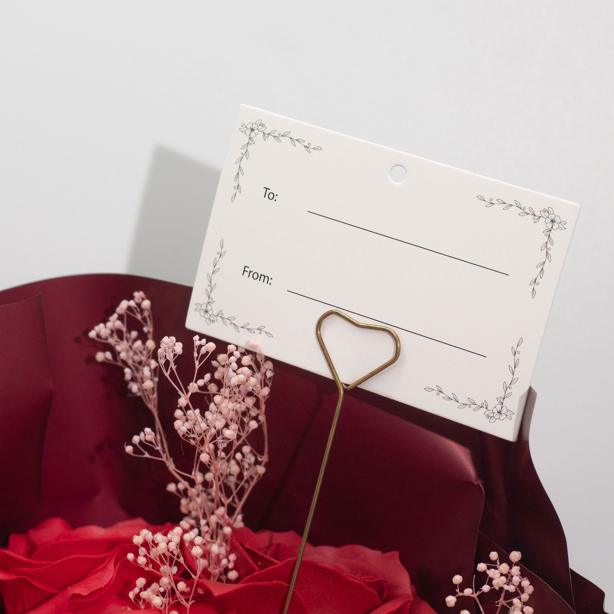 Ramo grande de rosas rojas - El amor es eterno -  Tarjeta de regalo